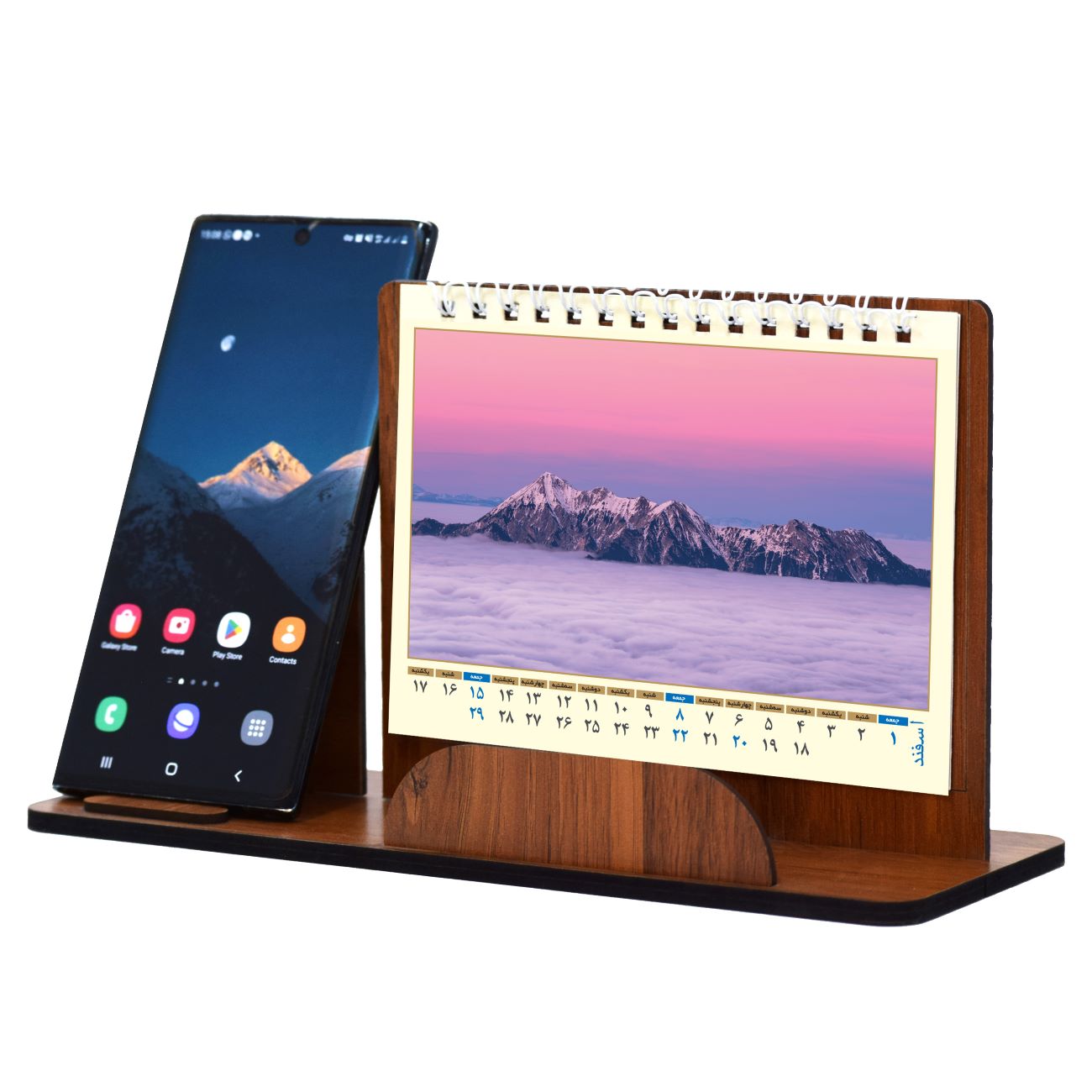 Price and Buy Wooden Desk Calendar for the Year 1404 with Phone Stand – Stylish & Functional_6902391e8a7db.jpeg Price and Buy Wooden Desk Calendar for the Year 1404 with Phone Stand – Stylish & Functional - Image 1