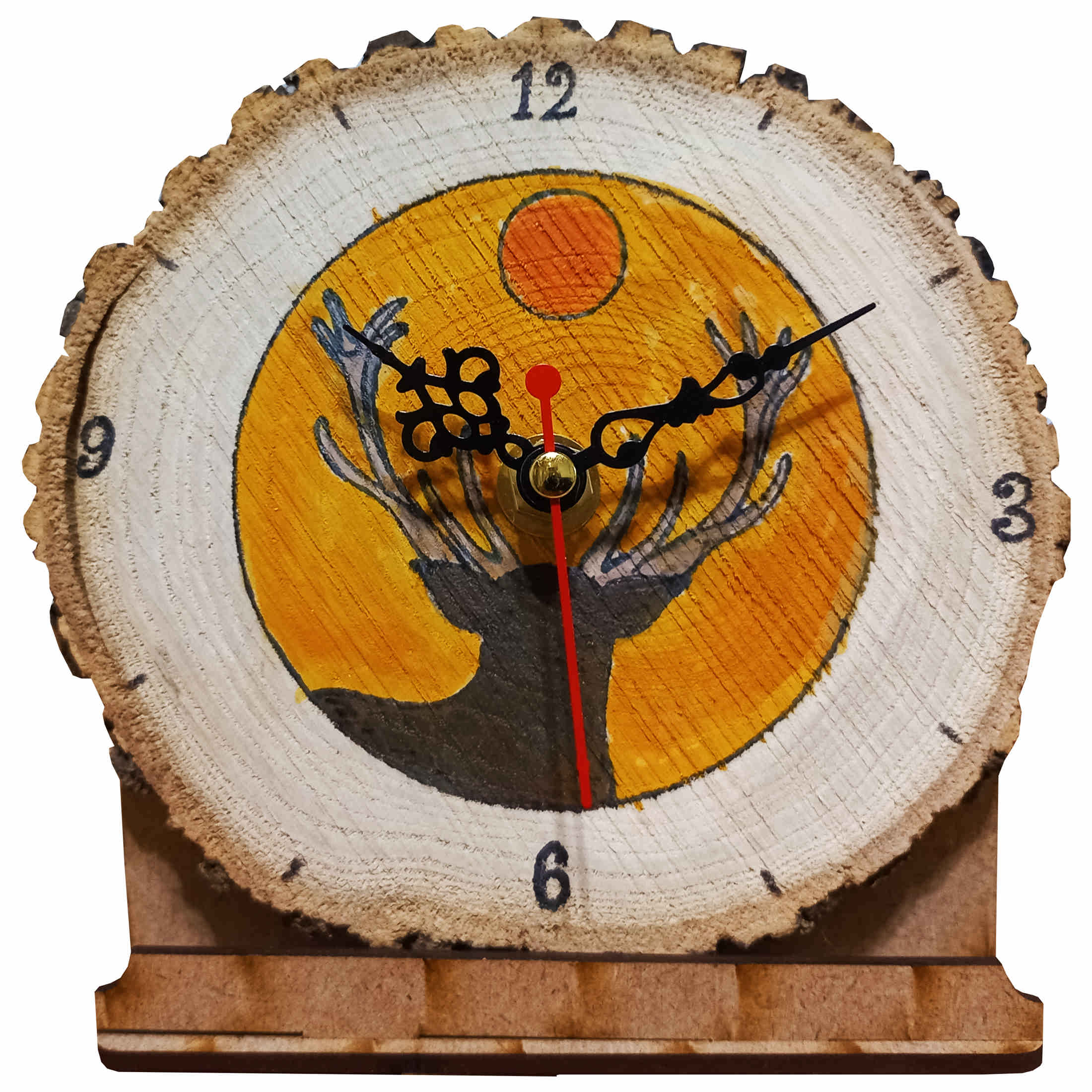 Price and Buy Wooden Desk Clock with Deer Design