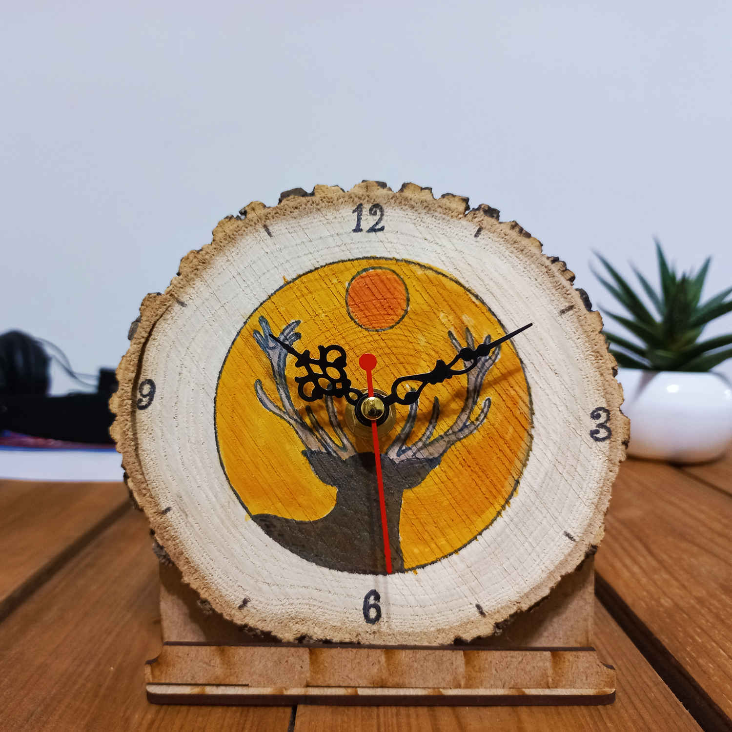 Price and Buy Wooden Desk Clock with Deer Design - Image 4