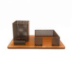 Price and Buy Wooden Desk Organizer for Office Supplies in Brown