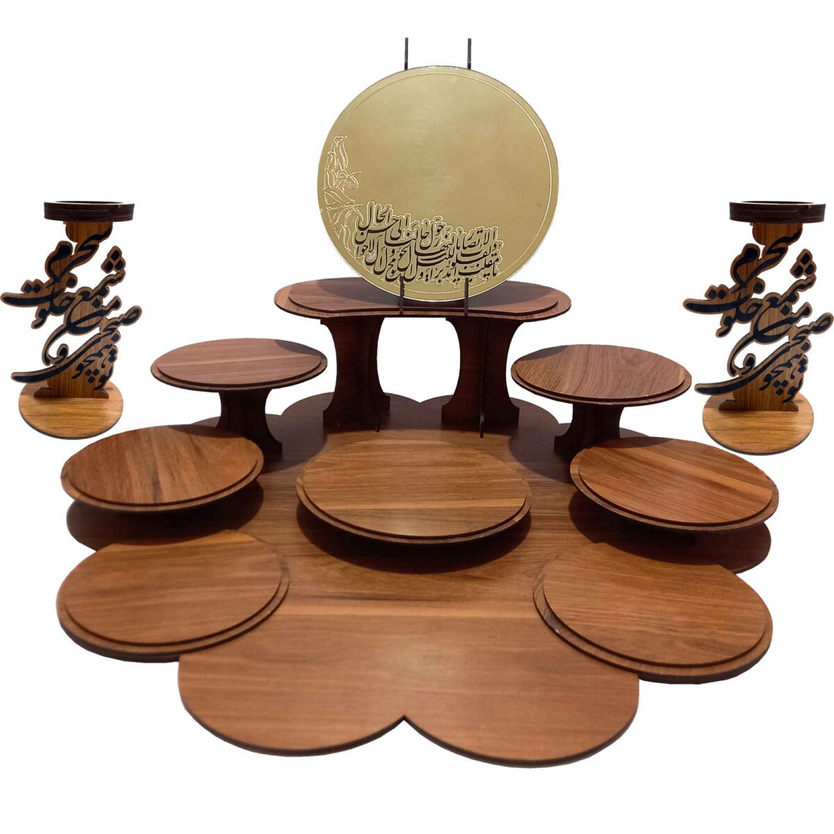 Price and Buy Wooden Haft Seen Set for Nowruz Festivities with Calligraphy Candle Holder