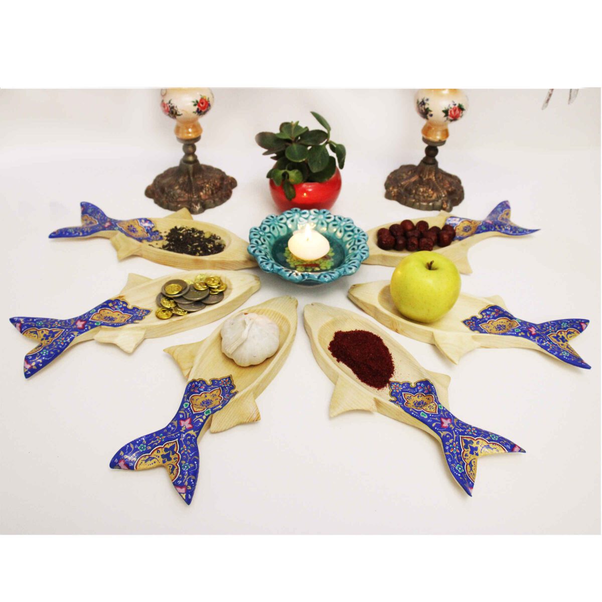 Price and Buy Wooden Haft Seen Set for Nowruz Traditional Fish Design - Image 6