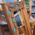 Price and Buy Wooden Haftseen Set Dishes with Mirror suitable for Nowruz Blue Leaf - Image 4