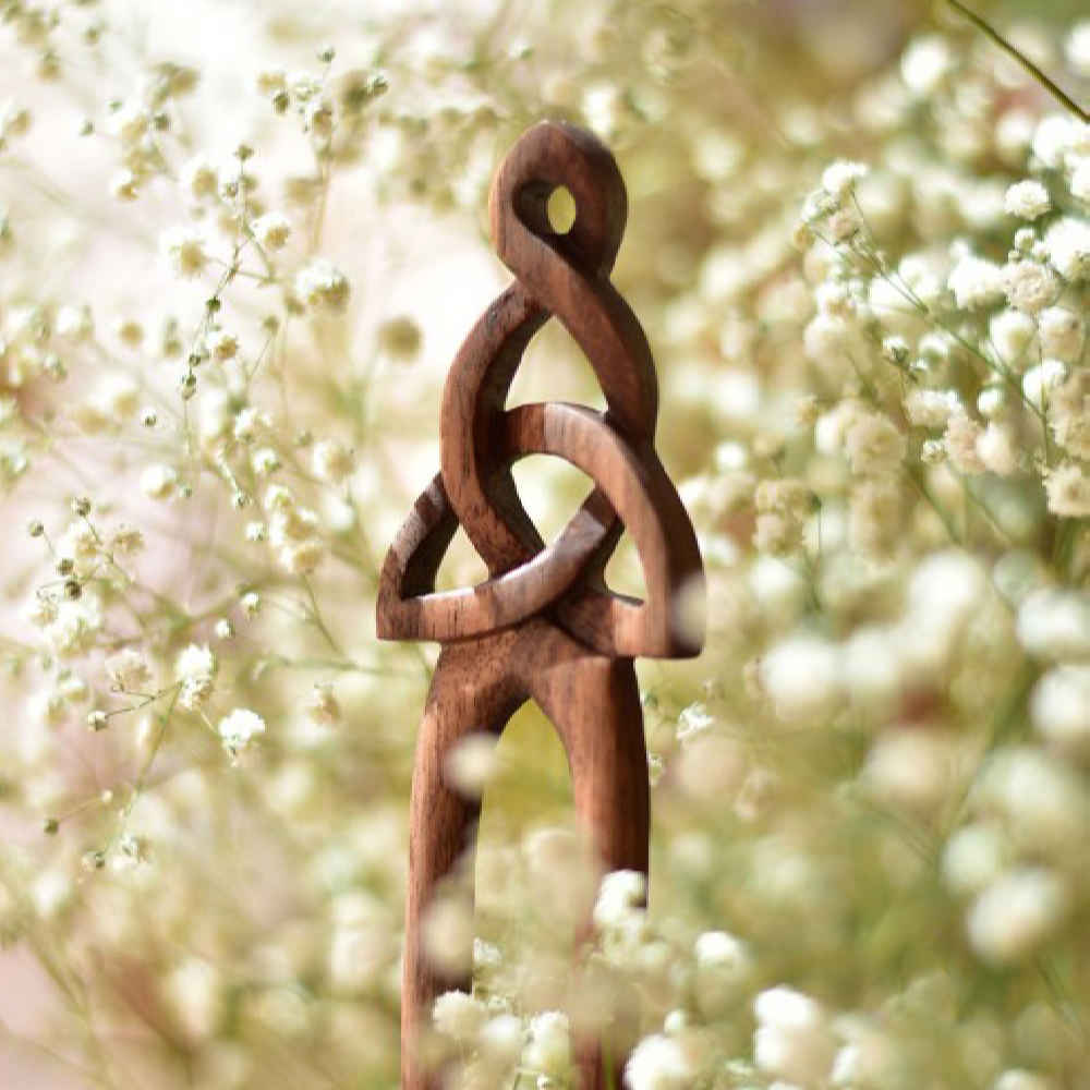 Price and Buy Wooden Hair Fork Handcrafted Matter Celtic Design Large Size - Image 3