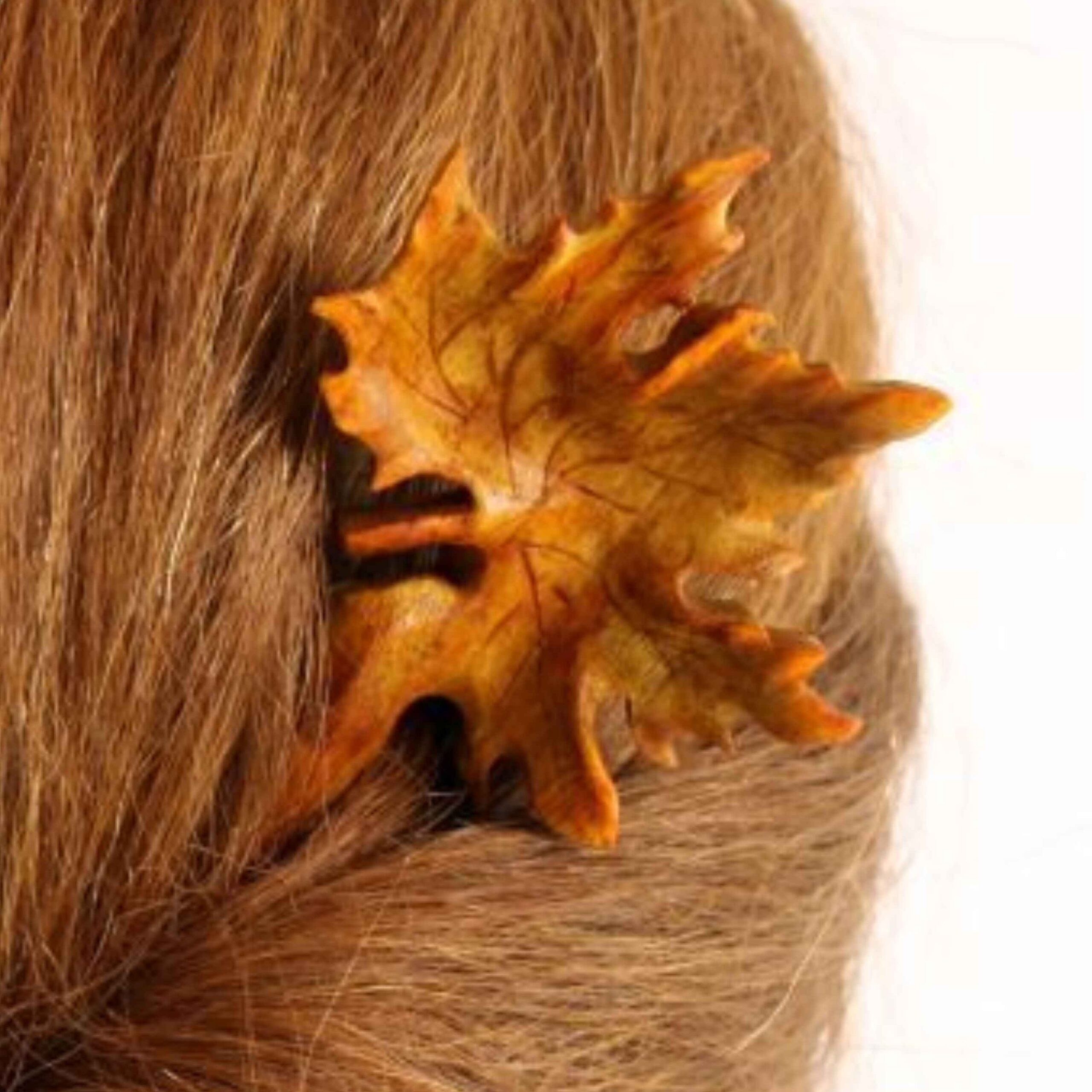 Price and Buy Wooden Hair Stick for Women Handcrafted with Oak Leaf Design - Image 6