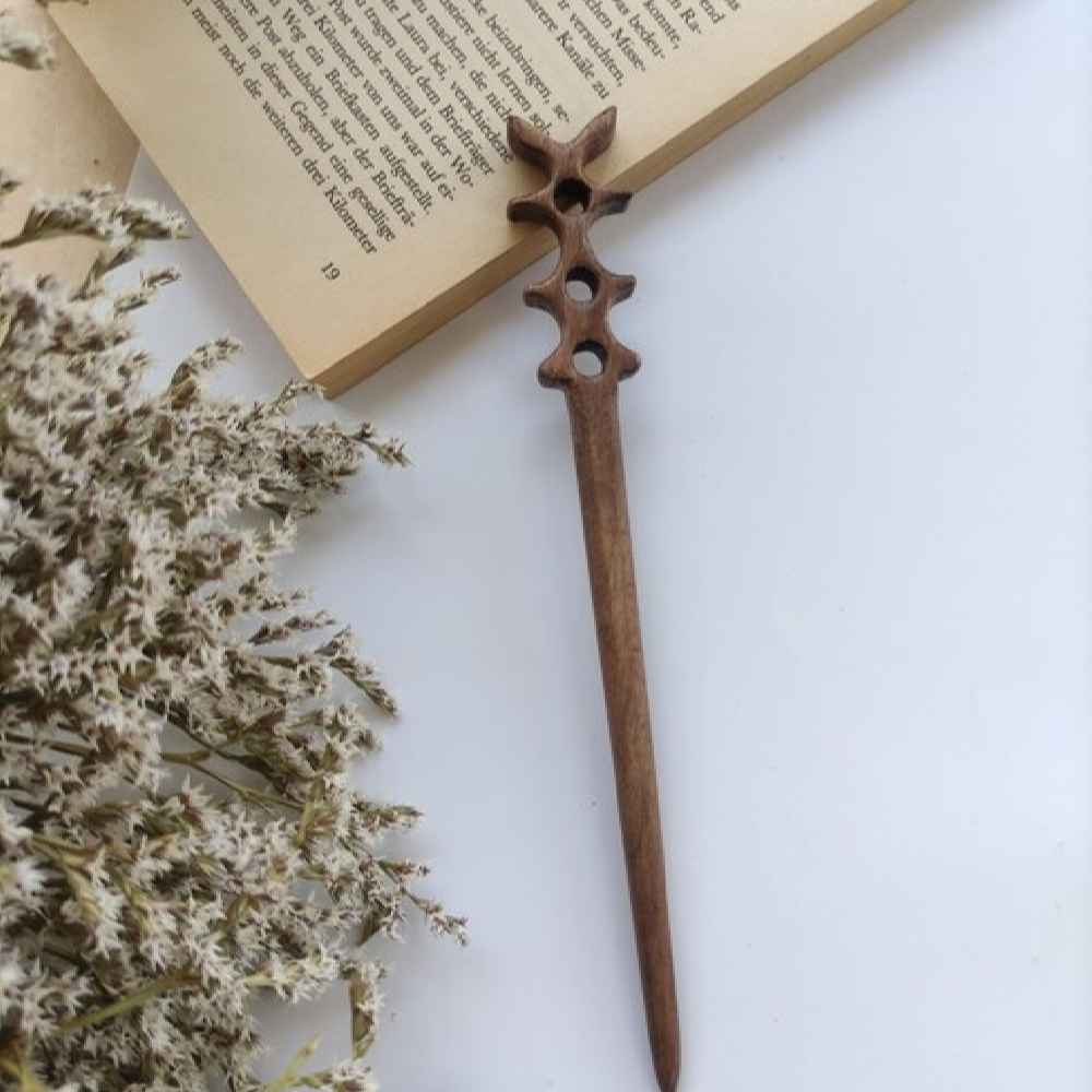 Price and Buy Wooden Hair Stick Hand Carved Large Size for Women - Image 3