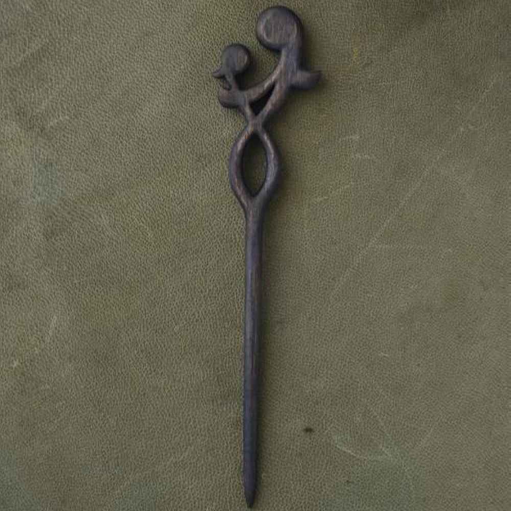 Price and Buy Wooden Hair Stick Handcrafted Matter Mother’s Seal Design Large Size - Image 3