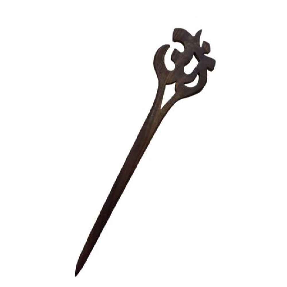 Price and Buy Wooden Hair Stick Handcrafted Matter Om Design Large Size