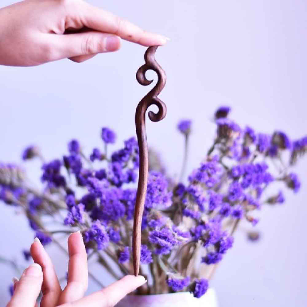 Price and Buy Wooden Hair Stick Handcrafted Matter Twisted Large Size Alma - Image 3