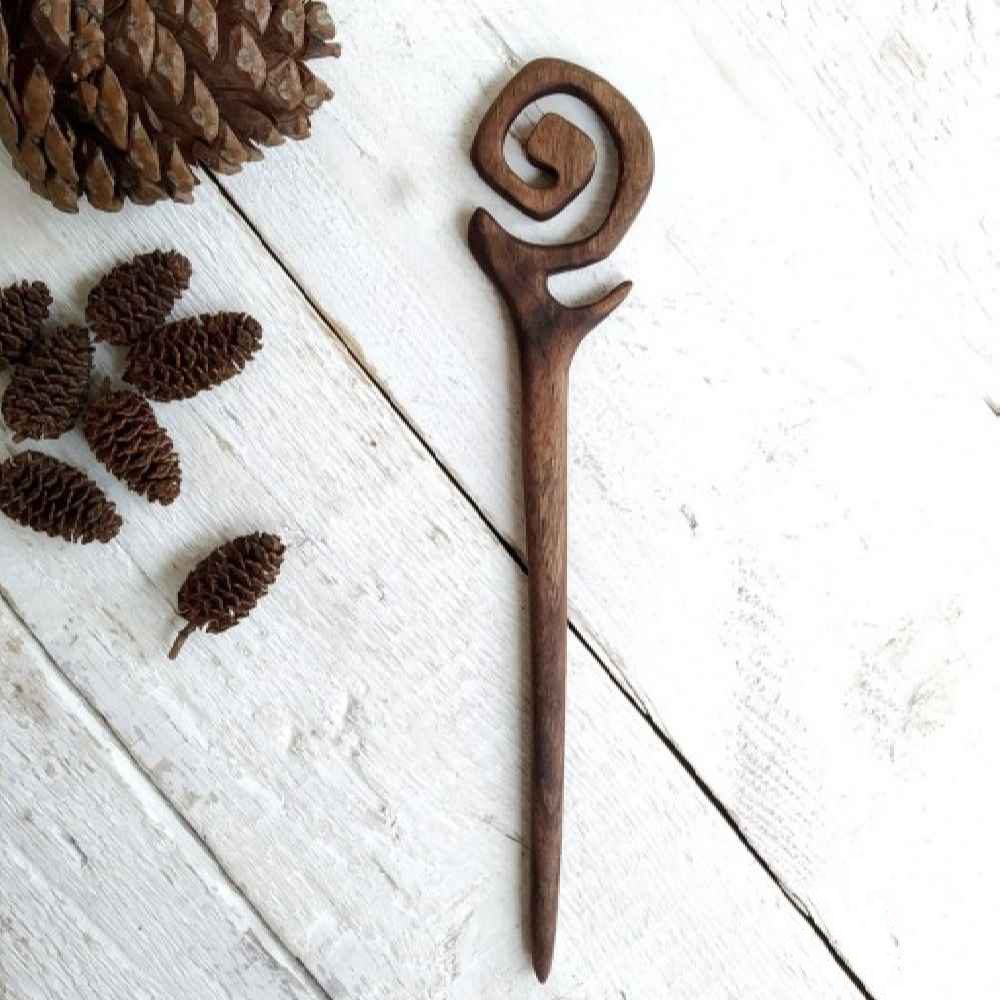 Price and Buy Wooden Hair Stick Handcrafted Matter Twisted Large Size Pichak