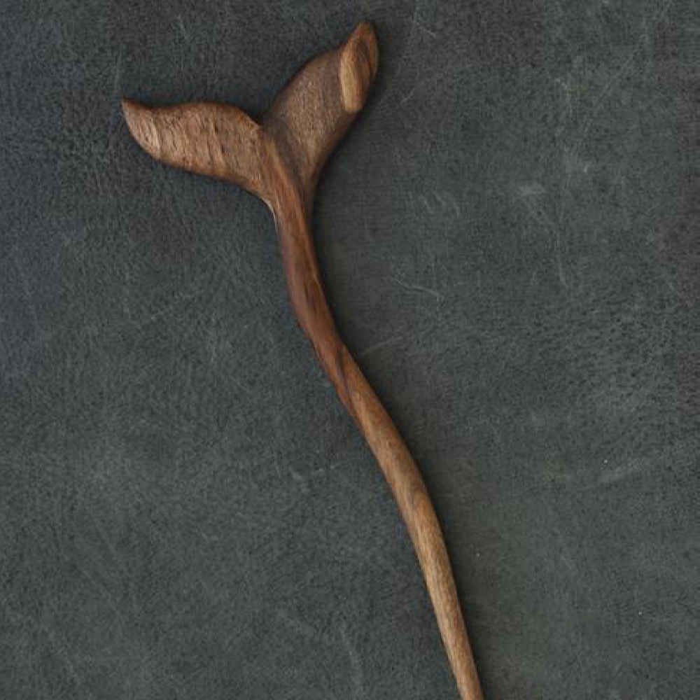 Price and Buy Wooden Hair Stick Handcrafted Matter Whale Design Large Size - Image 3