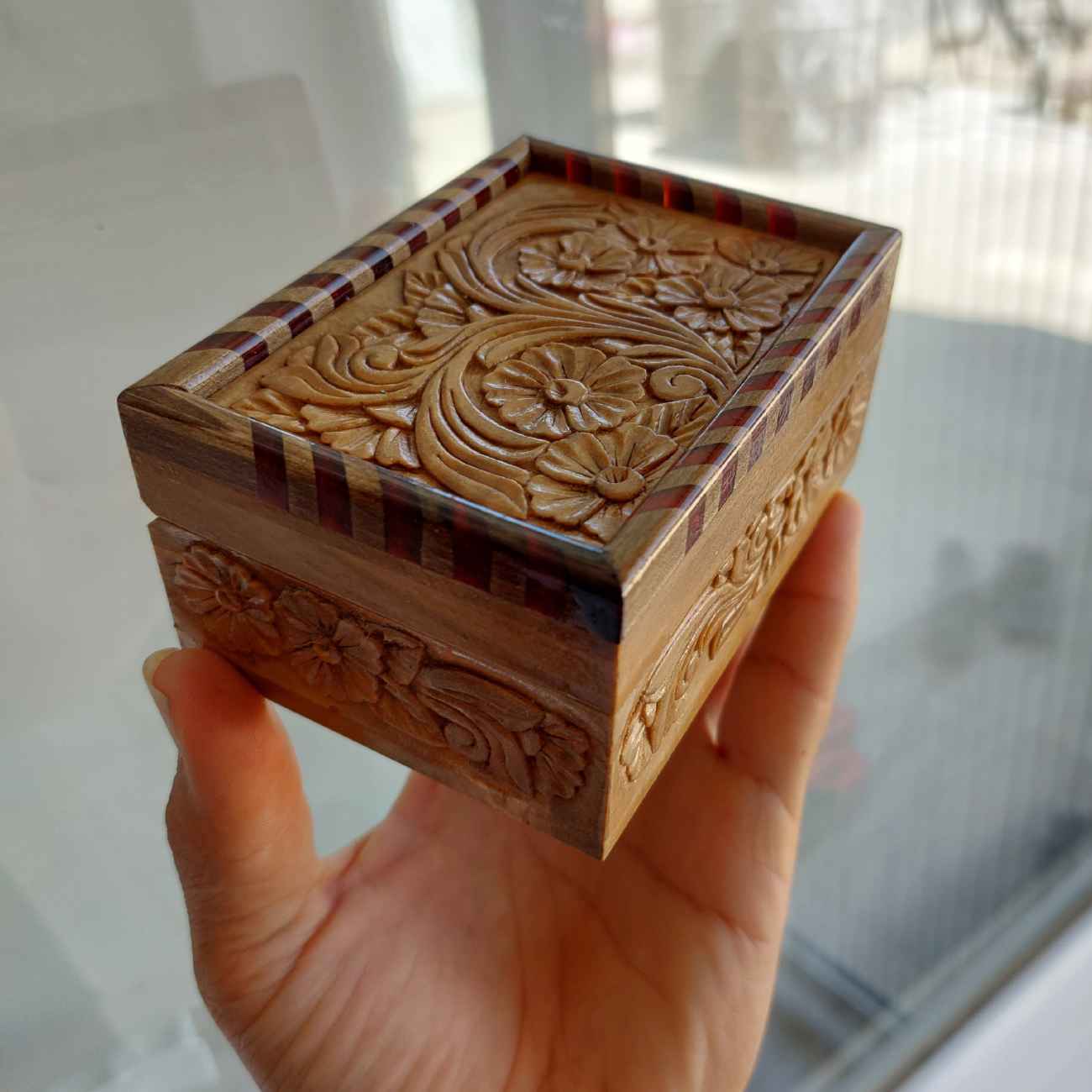 Price and Buy Wooden Jewelry Box with Carving – Perfect for Organizing Necklaces, Rings & Earrings - Image 4