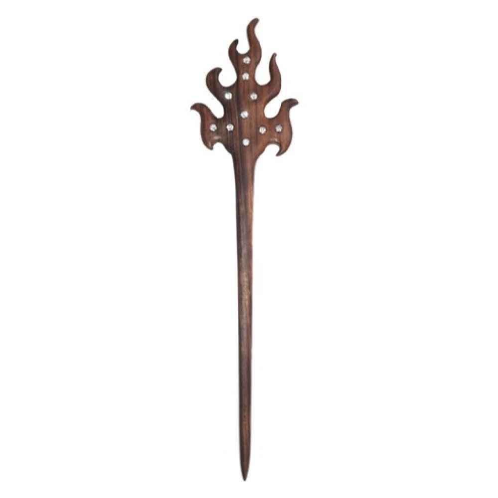 Price and Buy Wooden Kanzashi Hair Stick Handcrafted Matter Fire Design Large Size