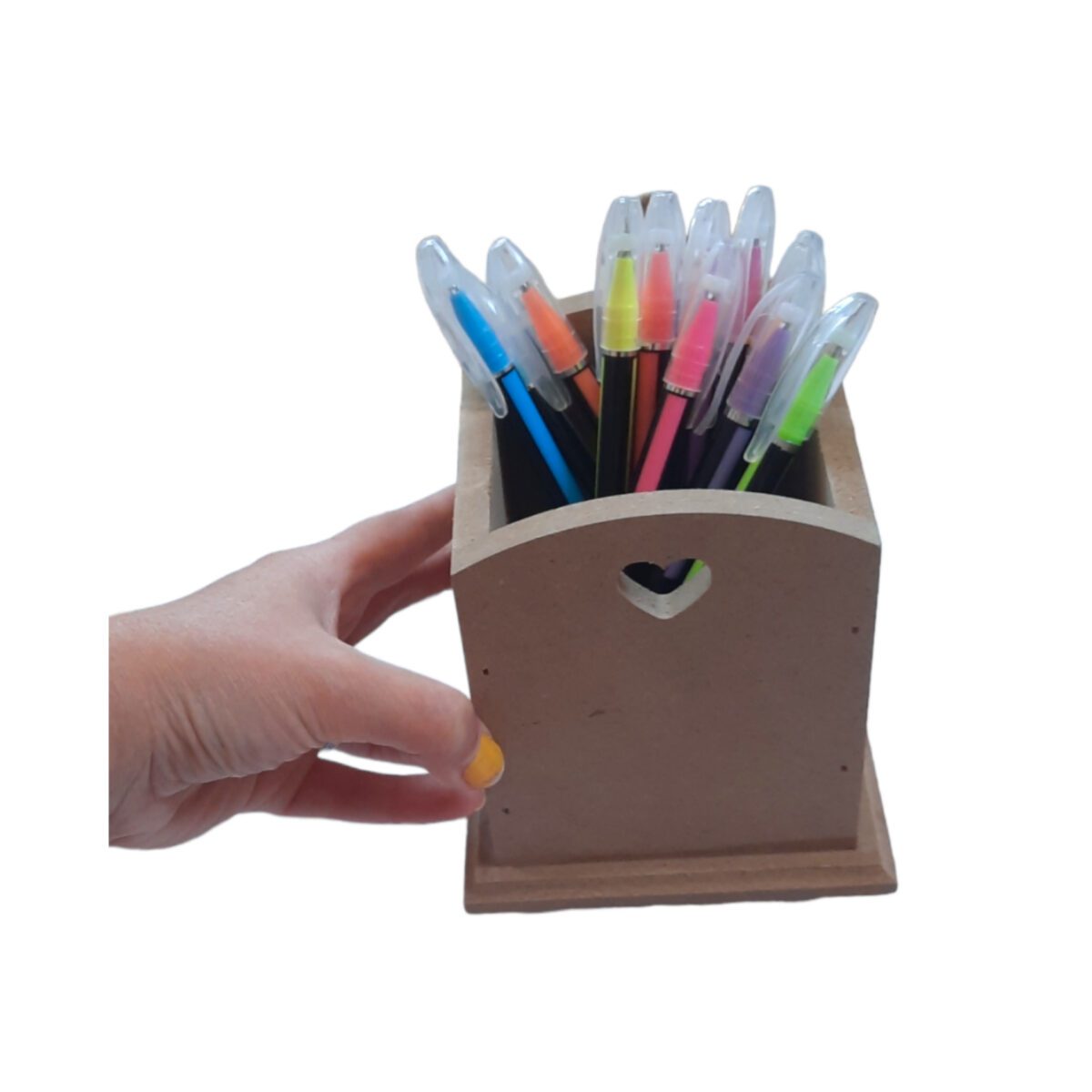 Price and Buy Wooden Makeup Brush Holder Aristic with Heart Design - Image 3