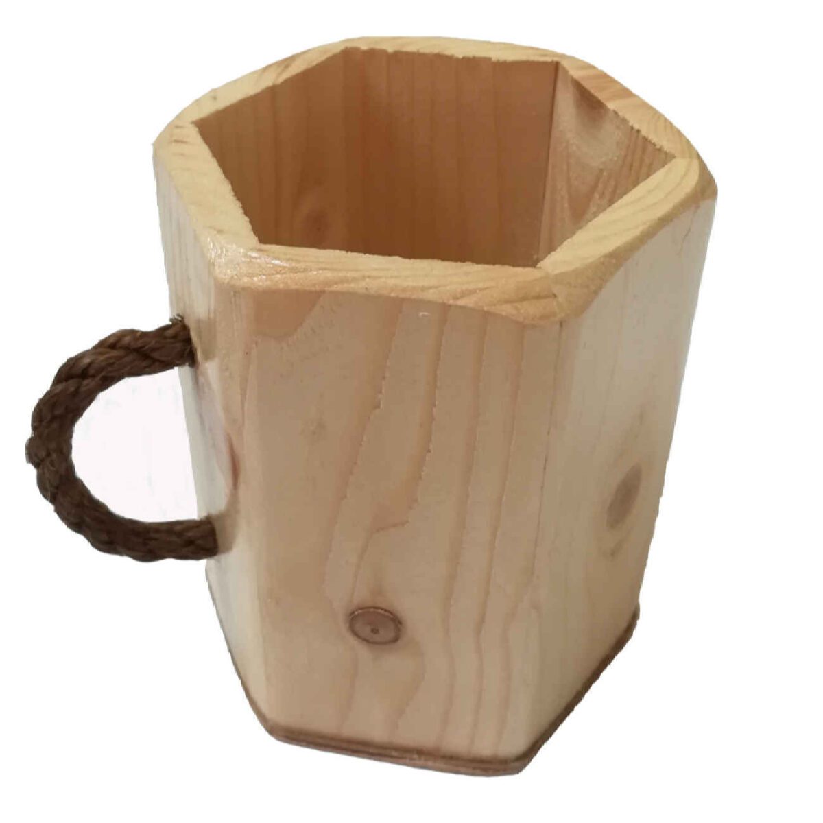 Price and Buy Wooden Makeup Cup Brush Holder Rope Handle Handcrafted Elegance - Image 4