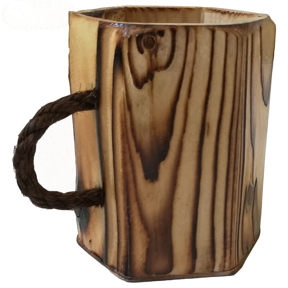 Price and Buy Wooden Makeup Cup Brush Holder Rope Handle Handcrafted Elegance - Image 5