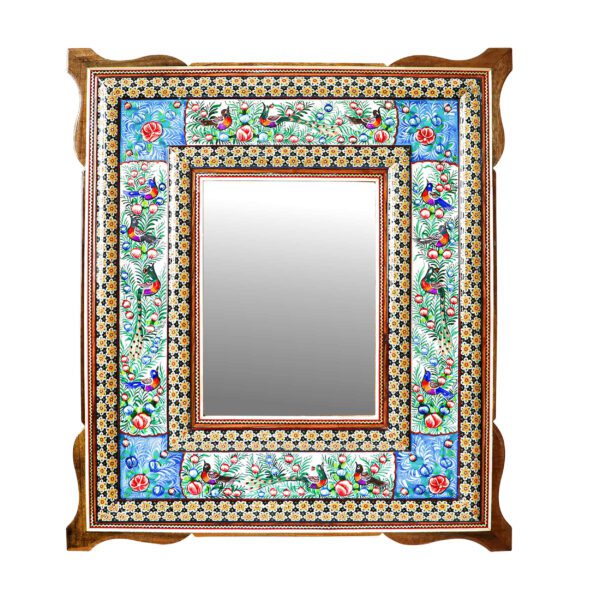 Price and Buy Wooden Mirror Frame – Khatamkari Embossed Miniature Design