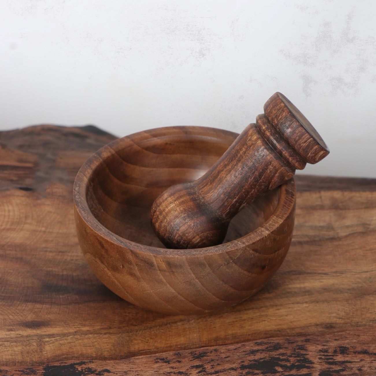 Price and Buy Wooden Mortar & Pestle Set Grinder for Cooking Made of Natural Wood_69004361a6a62.jpeg Price and Buy Wooden Mortar & Pestle Set Grinder for Cooking Made of Natural Wood - Image 1