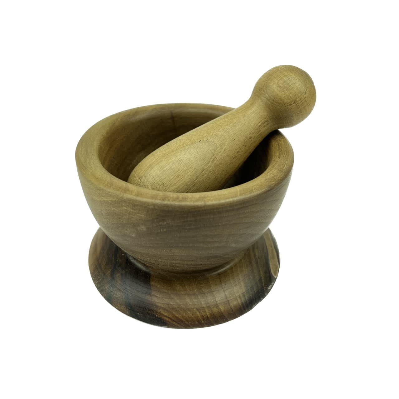 Price and Buy Wooden Mortar & Pestle Set Handcrafted for Herb and Spice Grinding