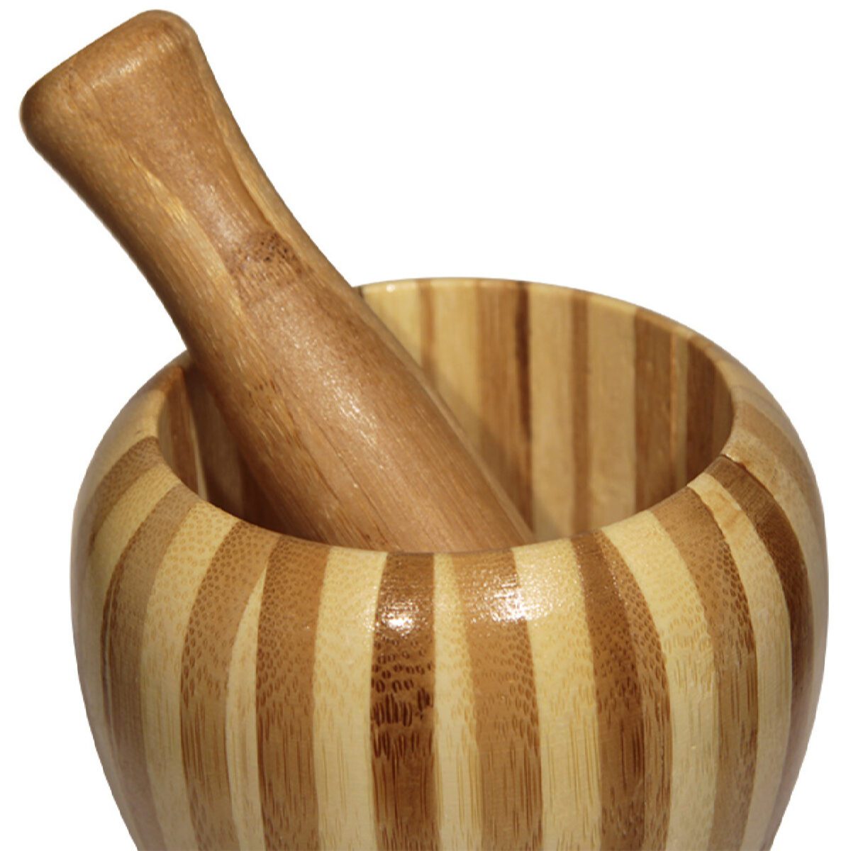 Price and Buy Wooden Mortar & Pestle Set Handcrafted Rustic Style - Image 3