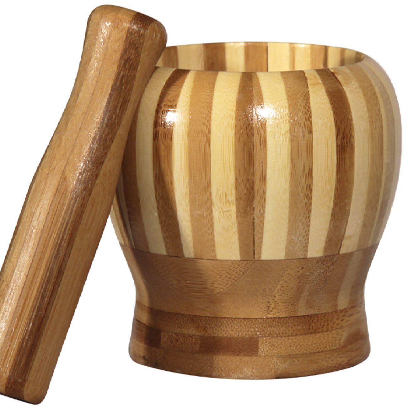 Price and Buy Wooden Mortar & Pestle Set Handcrafted Rustic Style - Image 4