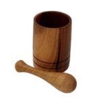 Price and Buy Wooden Mortar & Pestle Set Herb & Spice Grinder Made of Walnut