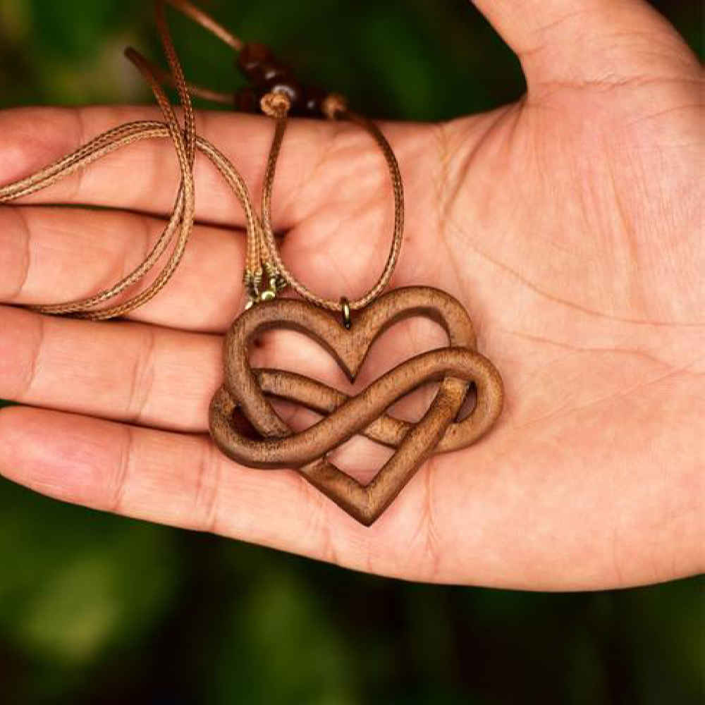 Price and Buy Wooden Necklace Handcrafted with Artistic Style Heart
