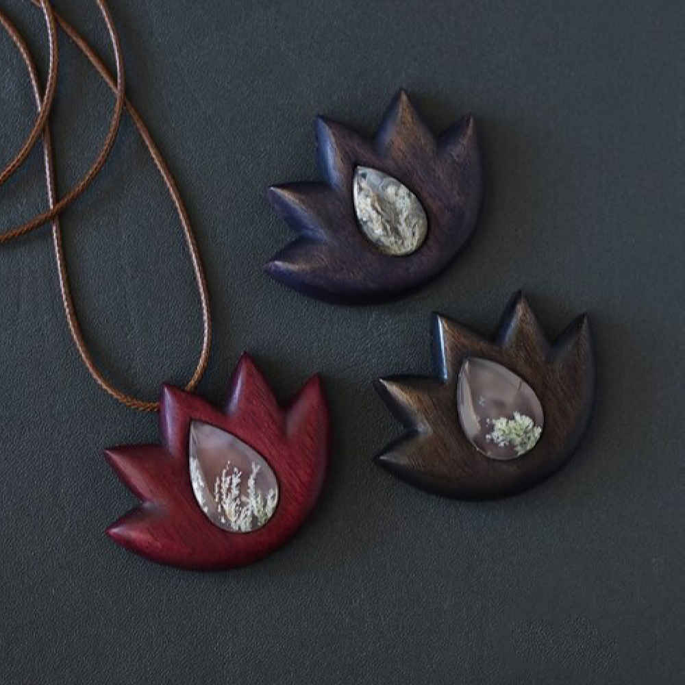 Price and Buy Wooden Necklace Handcrafted with Artistic Style Lotus - Image 3