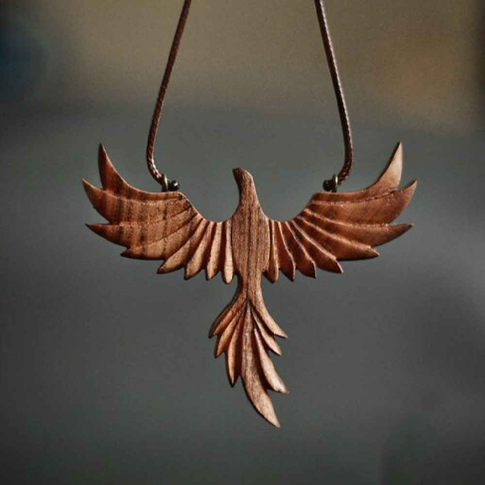 Price and Buy Wooden Necklace Handcrafted with Artistic Style Phoenix