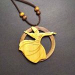 Price and Buy Wooden Necklace with Whirling Dervish Design and Leather Cord