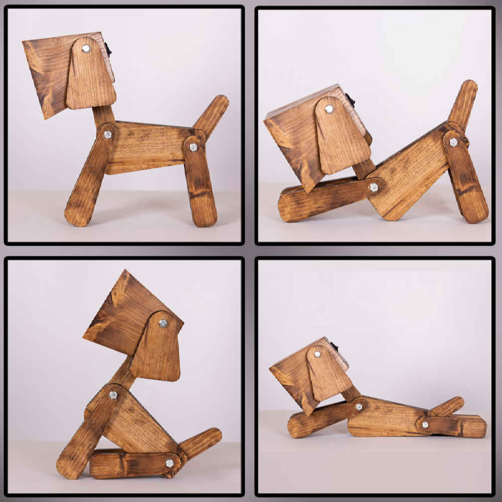 Price and Buy Wooden Novelty Desk Lamp Handcrafted and Adjustable Puppy Figurine - Image 3