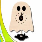 Price and Buy Wooden Nursery Clock with Pendulum – Ghost Theme for Playroom