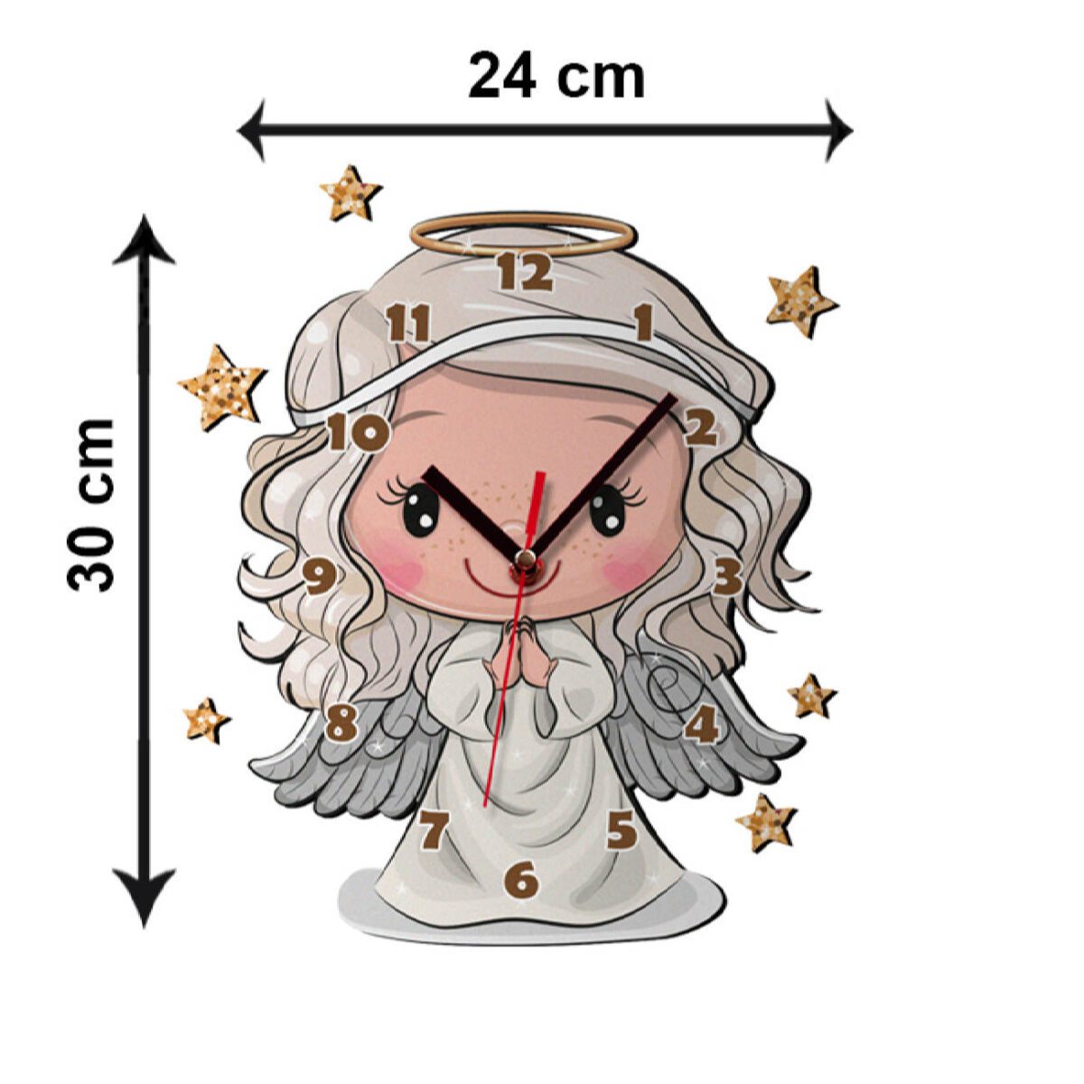 Price and Buy Wooden Nursery Wall Clock for Children’s Room with Little Angel Design - Image 4