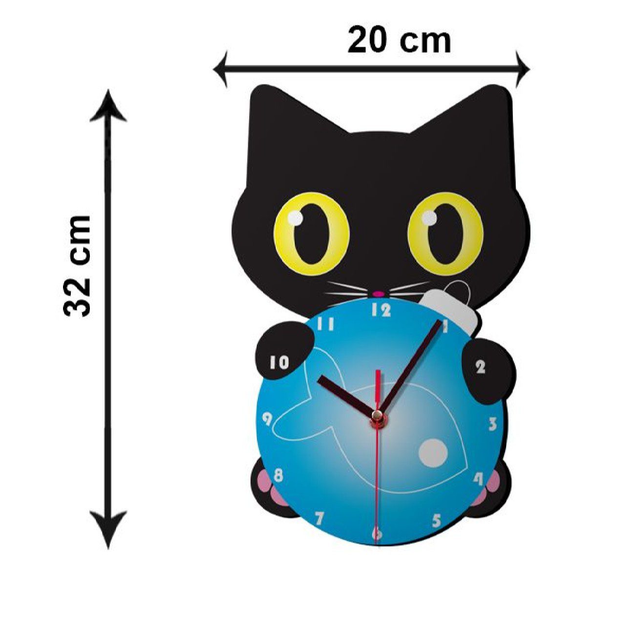 Price and Buy Wooden Nursery Wall Clock with Cute Black Cat Design - Image 4