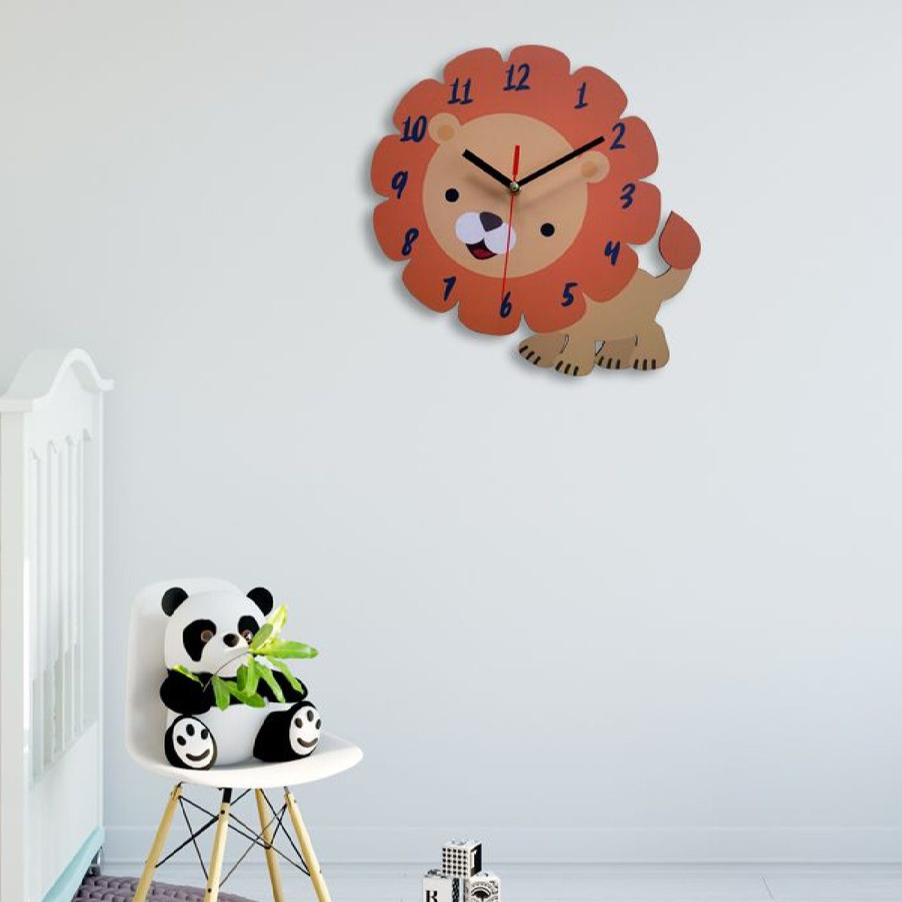 Price and Buy Wooden Nursery Wall Clock with Cute Lion Design - Image 4