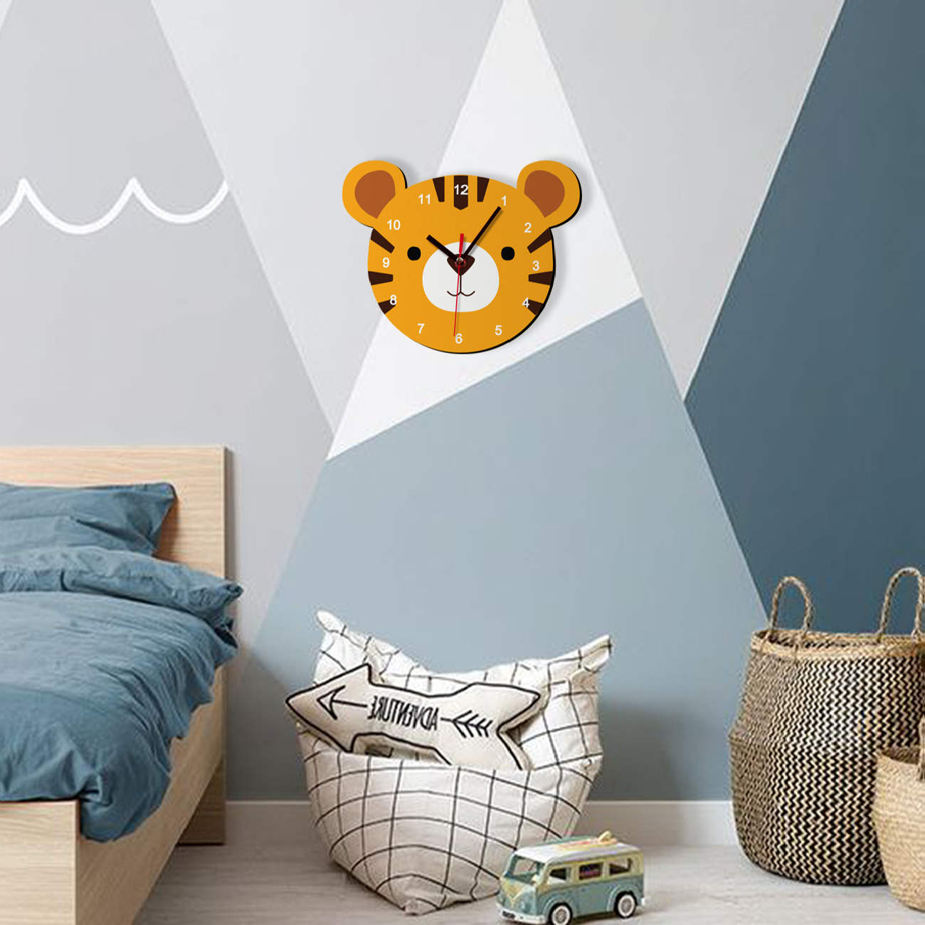Price and Buy Wooden Nursery Wall Clock with Cute Tiger Design - Image 5