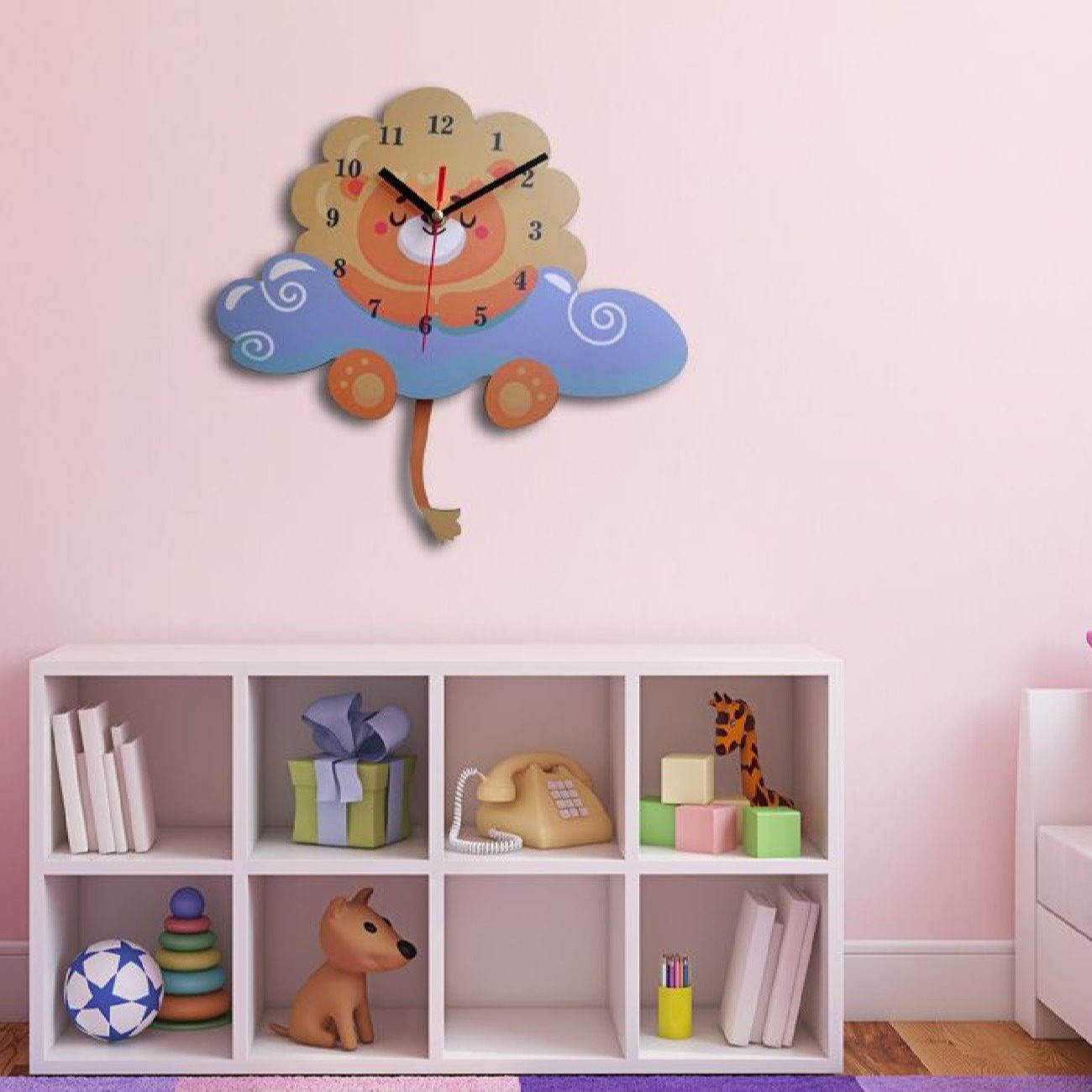 Price and Buy Wooden Nursery Wall Clock with Dream of Little Lion Design - Image 5