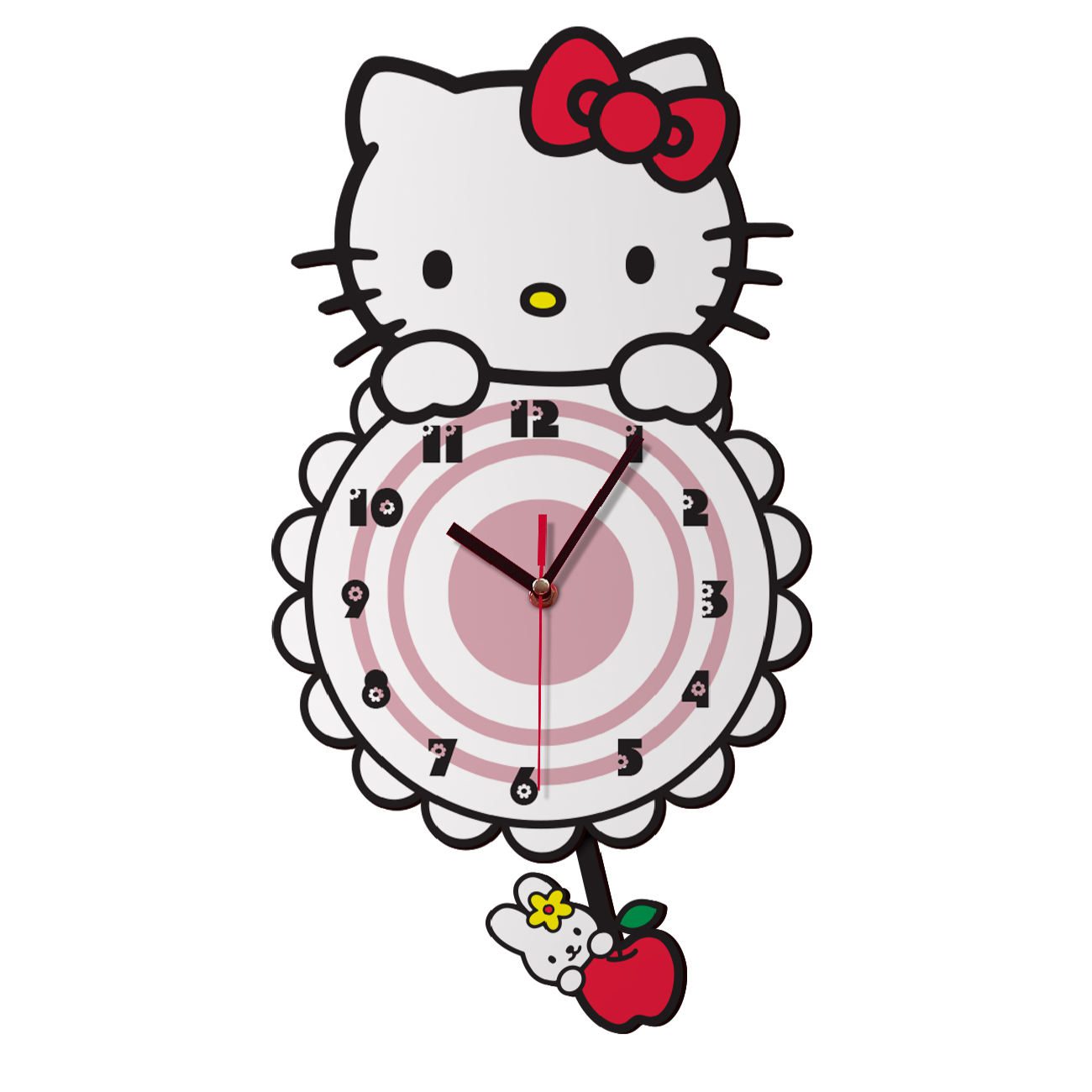 Price and Buy Wooden Nursery Wall Clock with Hello Kitty Design