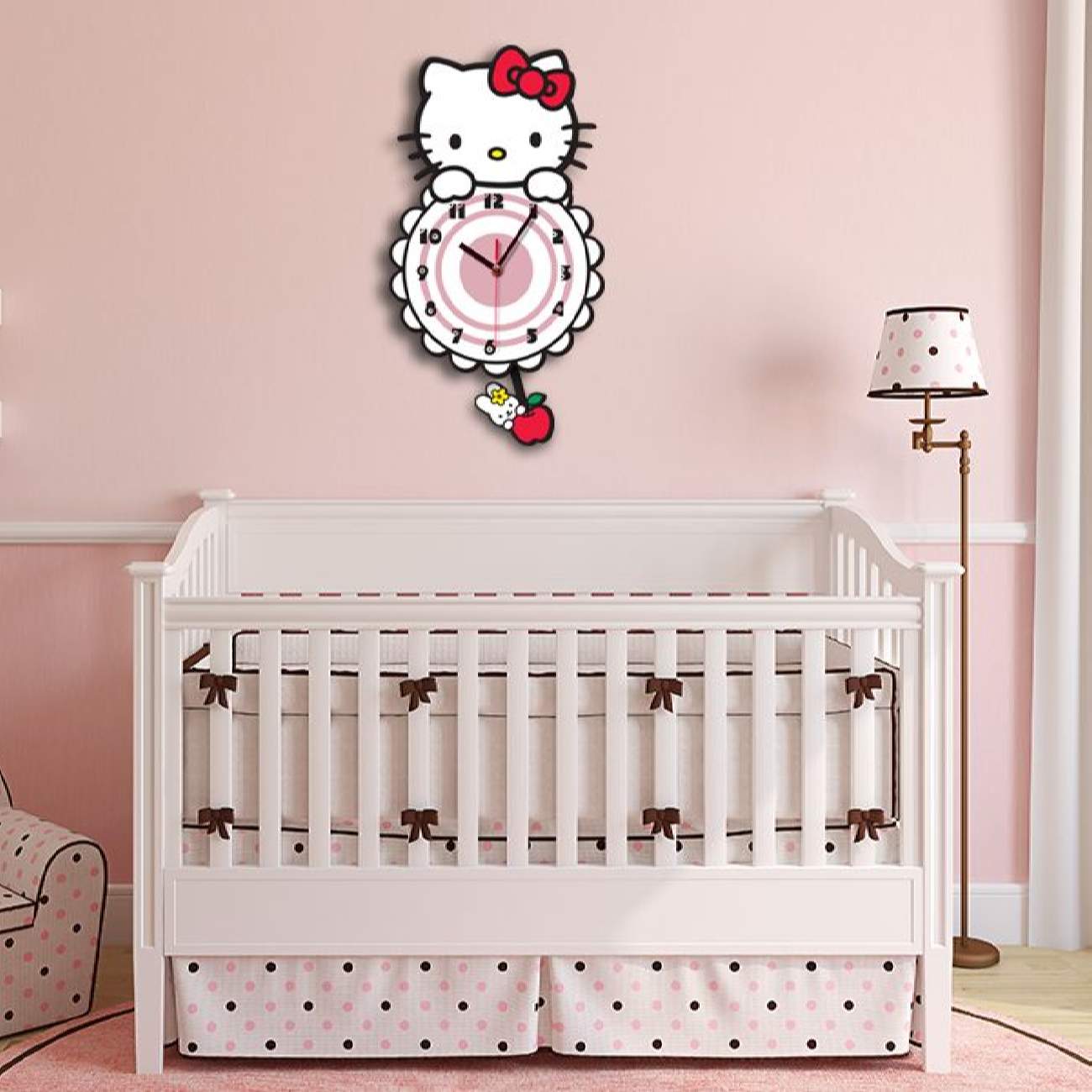Price and Buy Wooden Nursery Wall Clock with Hello Kitty Design - Image 3