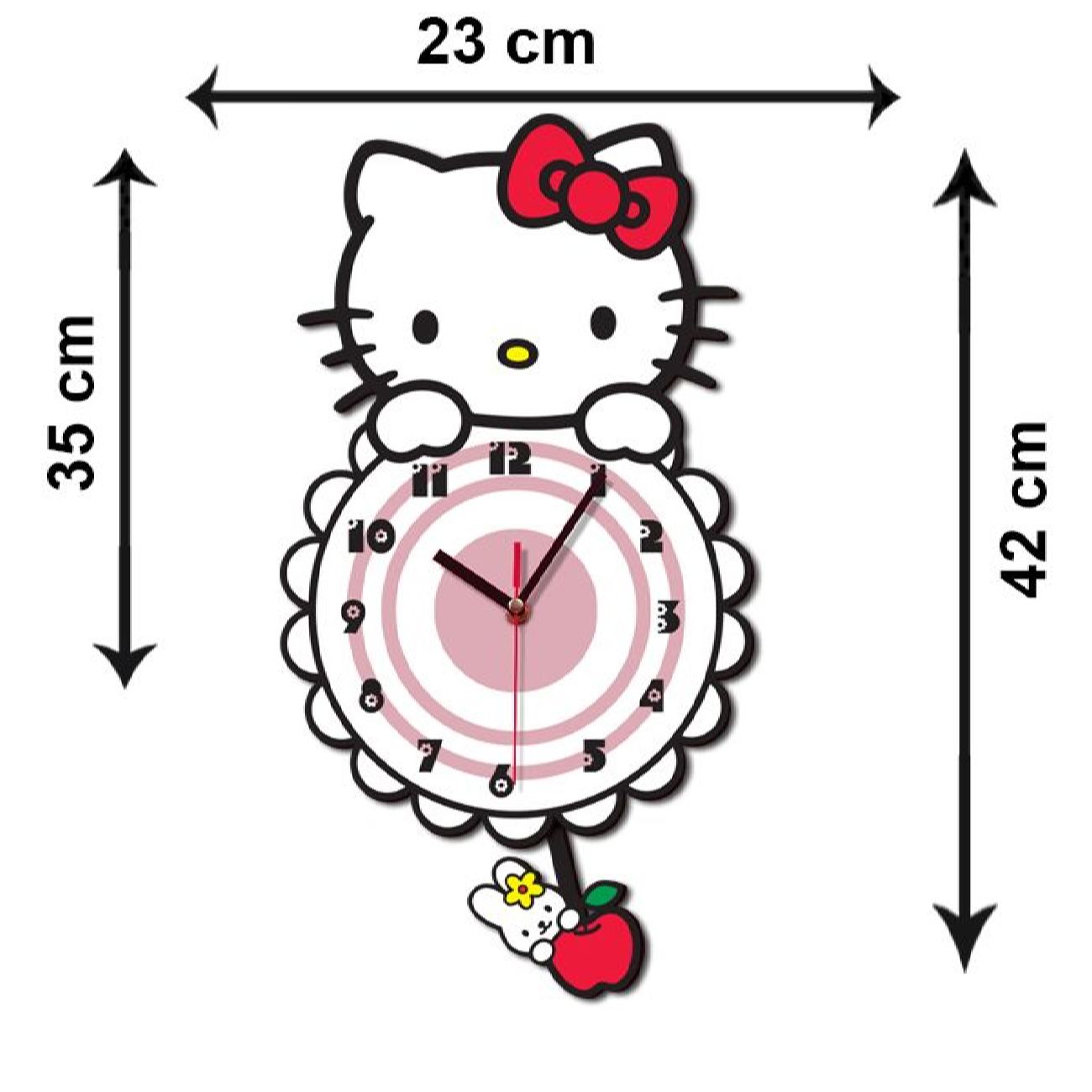 Price and Buy Wooden Nursery Wall Clock with Hello Kitty Design - Image 4