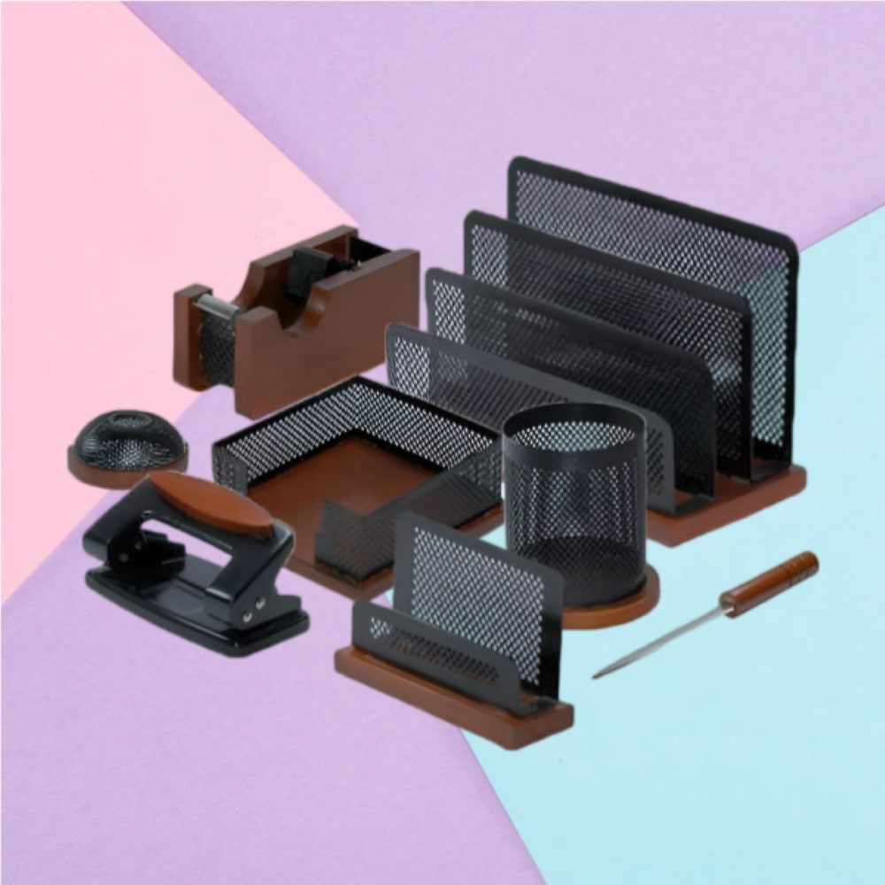 Price and Buy Wooden Office Desk Organizer Accessories – Model Nahid (8pcs)
