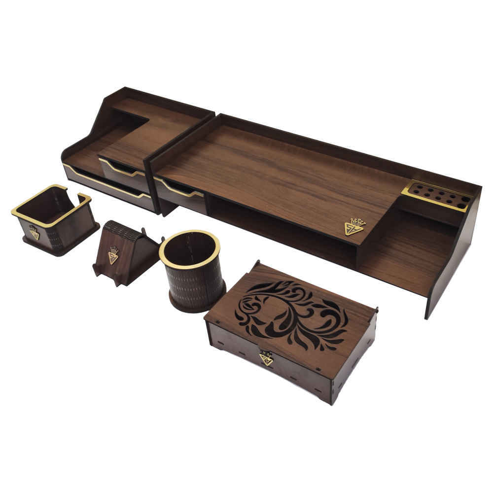 Price and Buy Wooden Office Desk Organizer Accessories – Model Parseh (6pcs) - Image 3