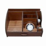 Price and Buy Wooden Office Desk Organizer with Built-in Clock
