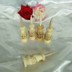 Price and Buy Wooden Persian Kohl Holder Set of 5 with Flower Design - Image 3