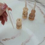 Price and Buy Wooden Persian Kohl Holder Set of 5 with Flower Design - Image 4