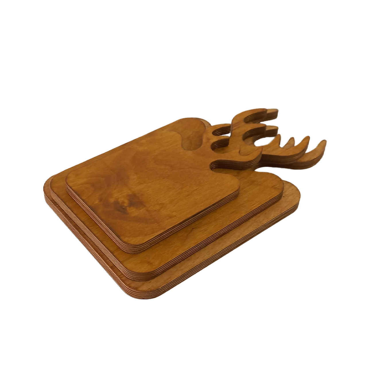 Price and Buy Wooden Serving & Cutting Board Set with Deer Antlers Design – Set of 3 - Image 3