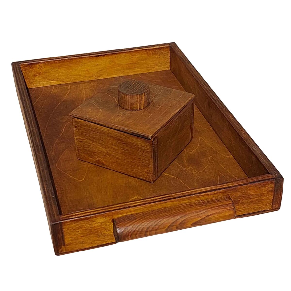 Price and Buy Wooden Serving Tray with Handle & Sugar Bowl – Perfect for Tea Time - Image 3