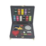 Price and Buy Wooden Sewing Kit Organizer with Faux Leather Accent - Image 3