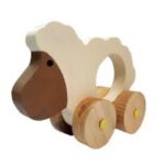 Price and Buy Wooden Sheep Push pull Toy – Handmade Rolling Animal Toy for Toddlers
