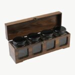 Price and Buy Wooden Spice Rack Organizer with 4 Jars – Persian Inspired Rastag - Image 3